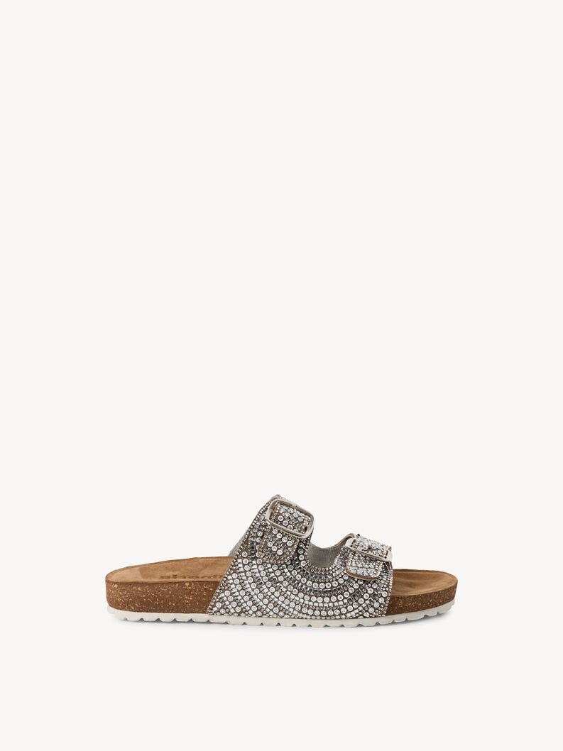 Tamaris Lederpantolette - Silber