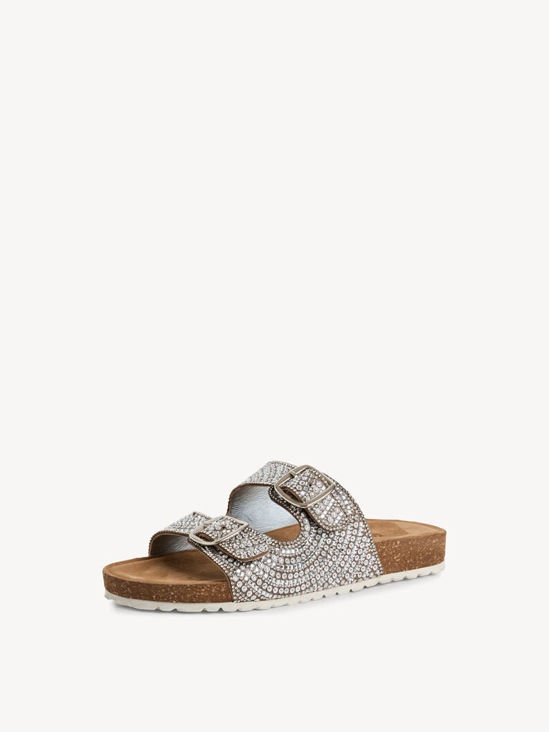 Tamaris Lederpantolette - Silber