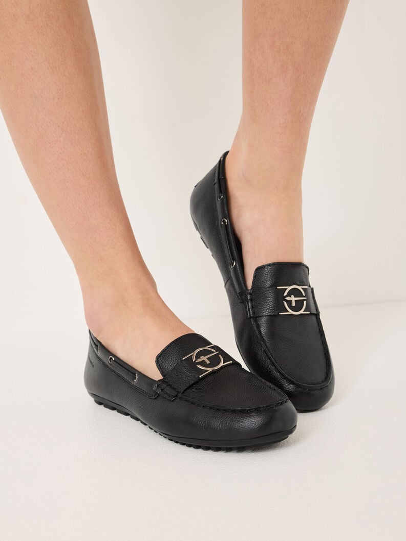 Tamaris Ledermoccassin - Schwarz