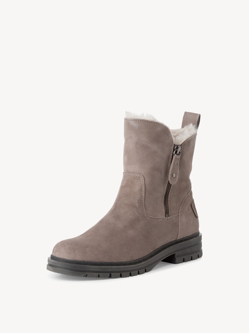 Tamaris Lederstiefelette - Grau Warmfutter