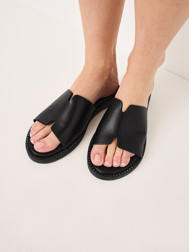 Tamaris Lederpantolette - Schwarz
