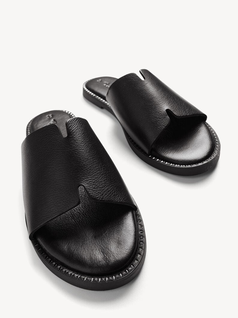 Tamaris Lederpantolette - Schwarz