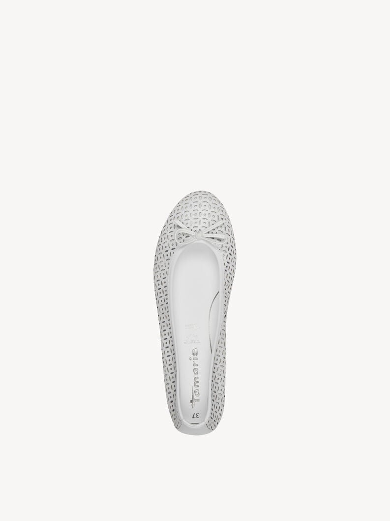 Tamaris Lederballerina - Weiß