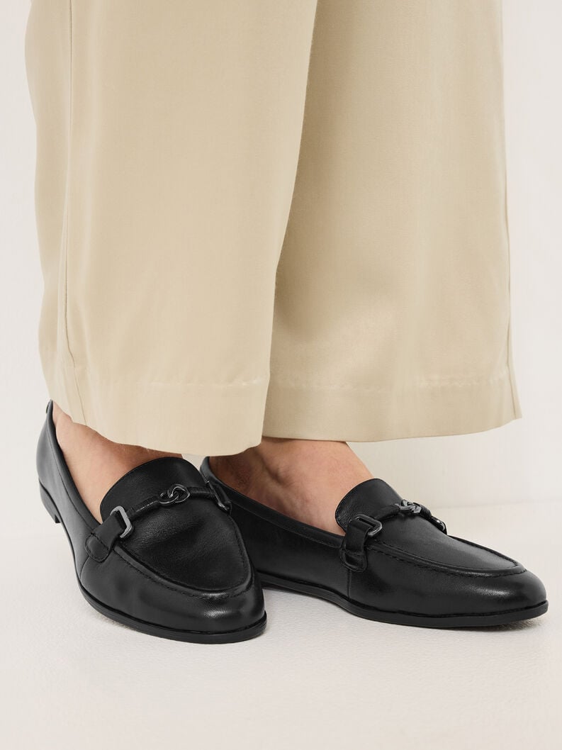 Tamaris Lederslipper - Schwarz
