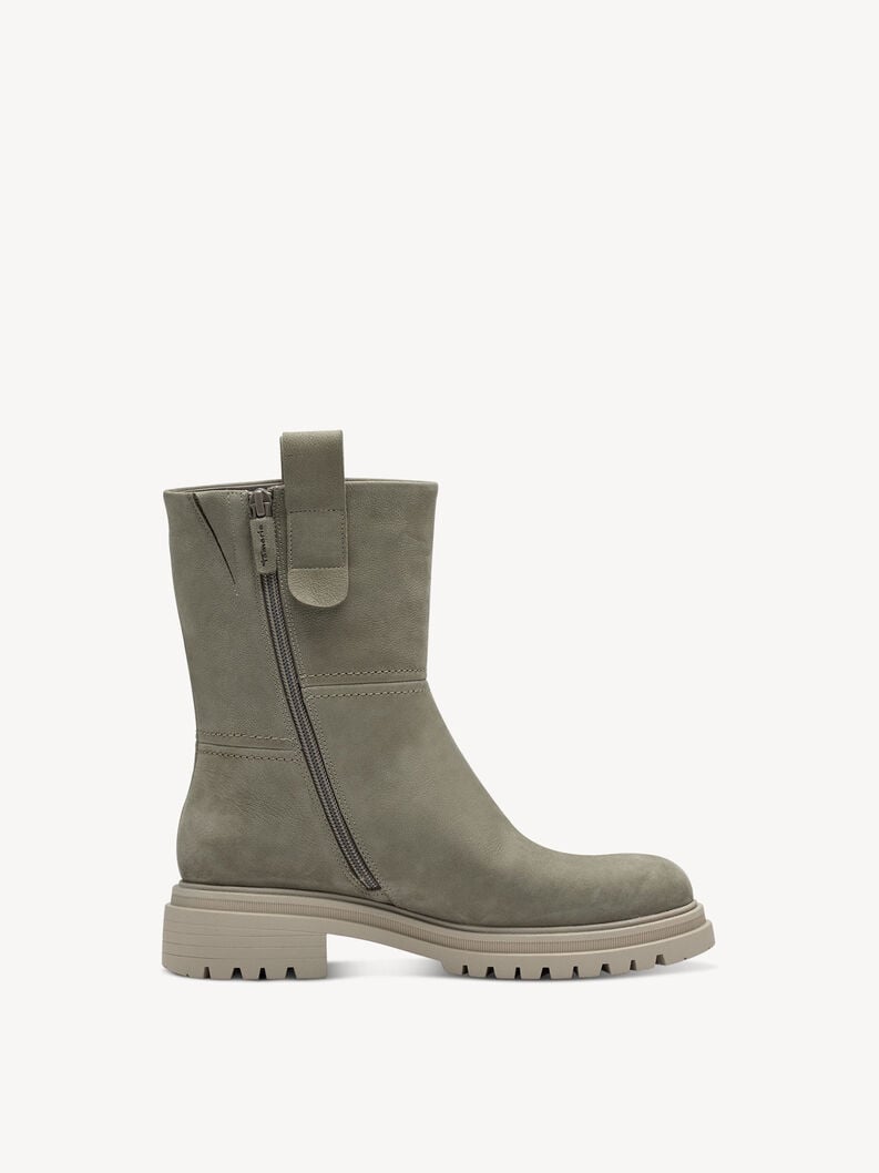 Tamaris Lederstiefelette - Grün Warmfutter