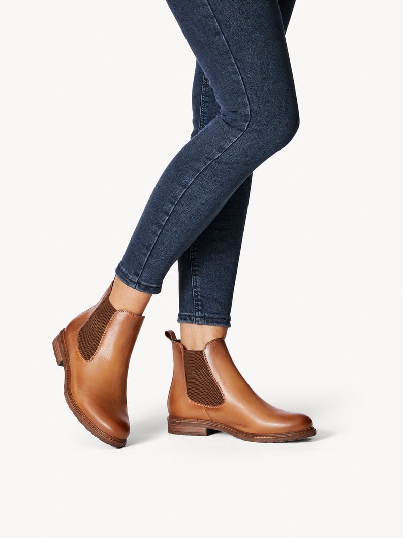 Tamaris Leder Chelsea Boot - Braun