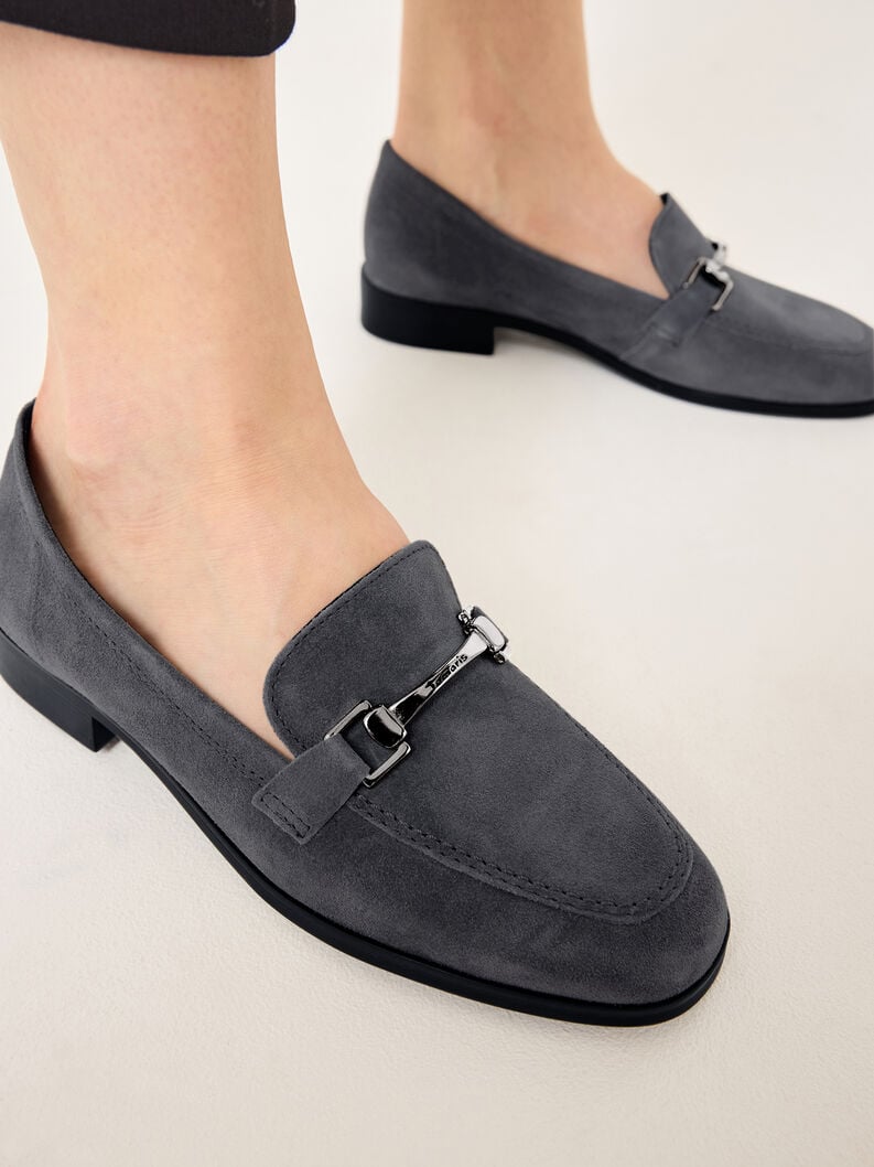 Tamaris Lederslipper - Grau