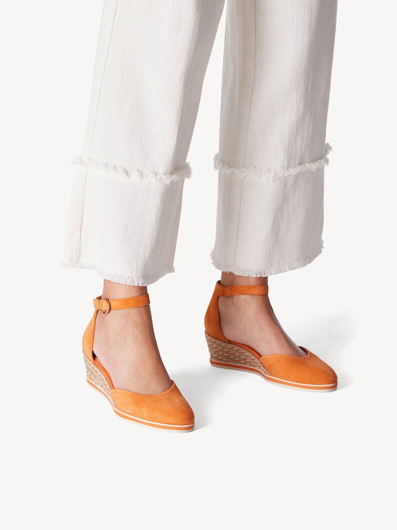 Tamaris Lederkeilpumps - Orange