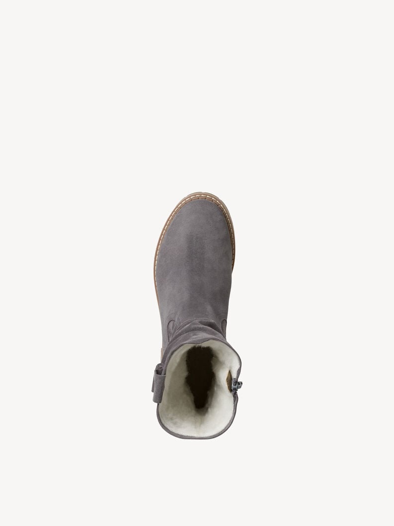 Tamaris Lederstiefelette - Grau Warmfutter