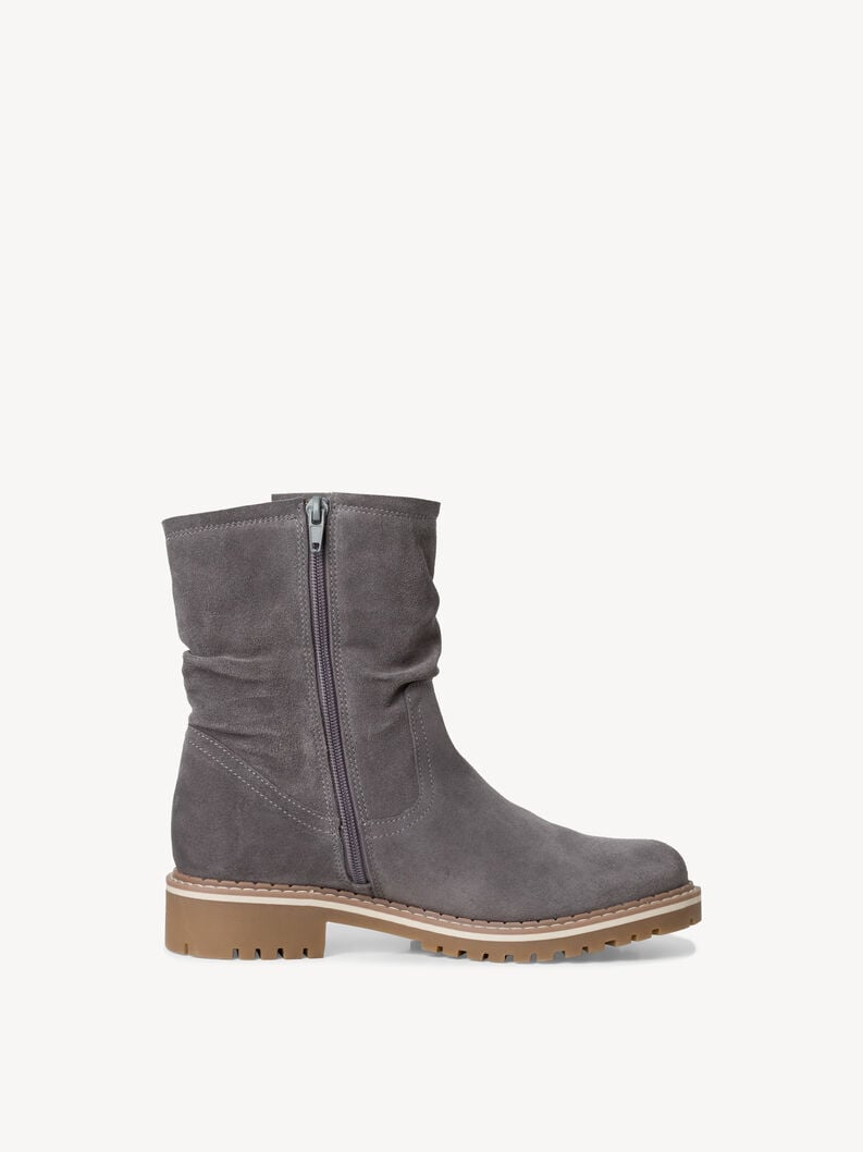 Tamaris Lederstiefelette - Grau Warmfutter