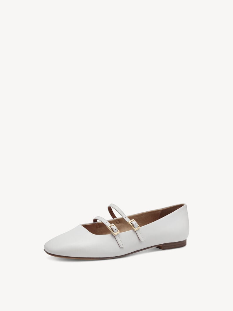 Tamaris Lederballerina - Weiß