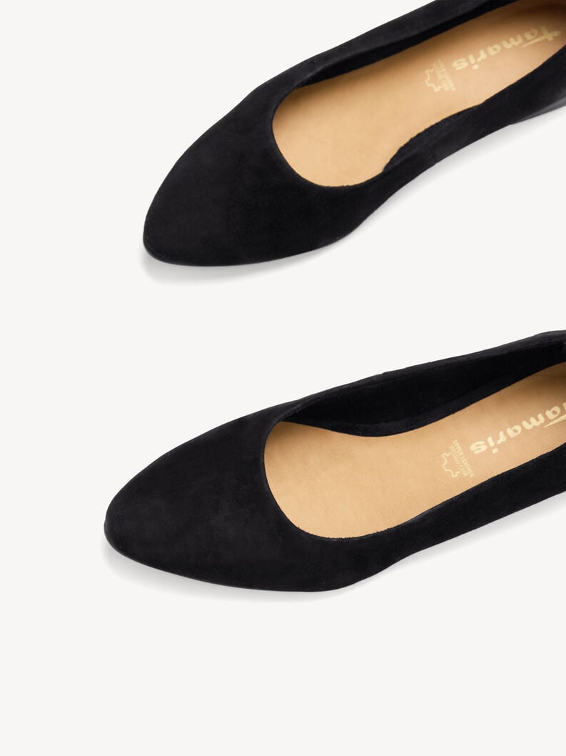 Tamaris Lederballerina - Schwarz