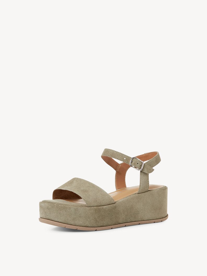 Tamaris Ledersandalette - Grün