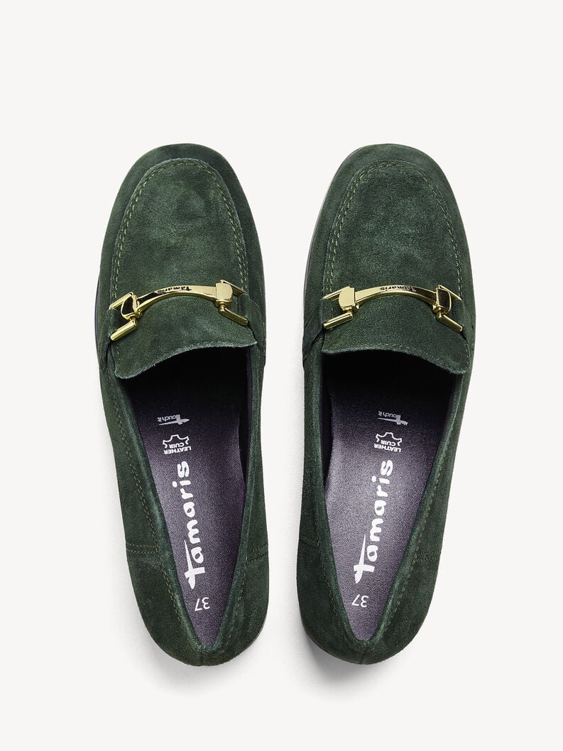 Tamaris Lederslipper - Grün