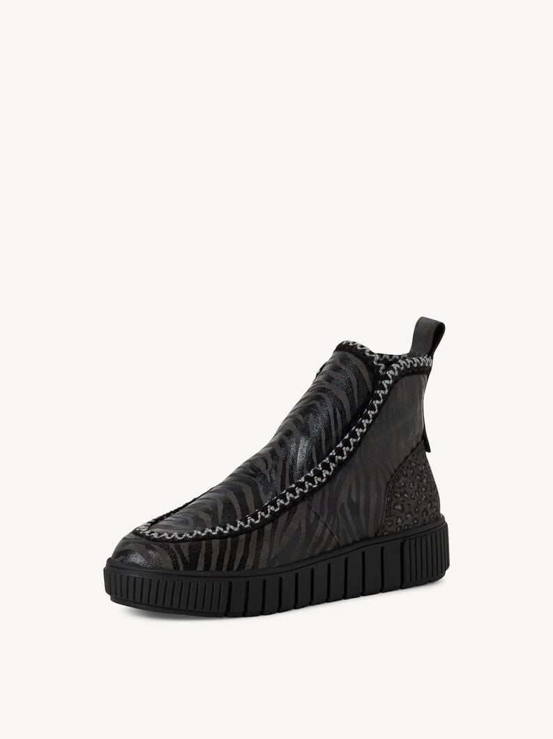 Tamaris Lederstiefelette - Schwarz Warmfutter