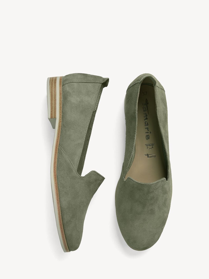 Tamaris Lederslipper - Grün