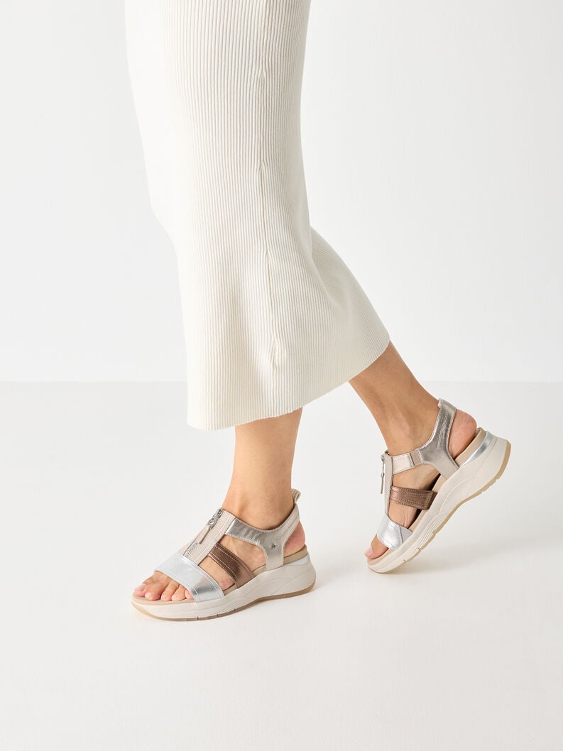 Tamaris Ledersandale - Metallic