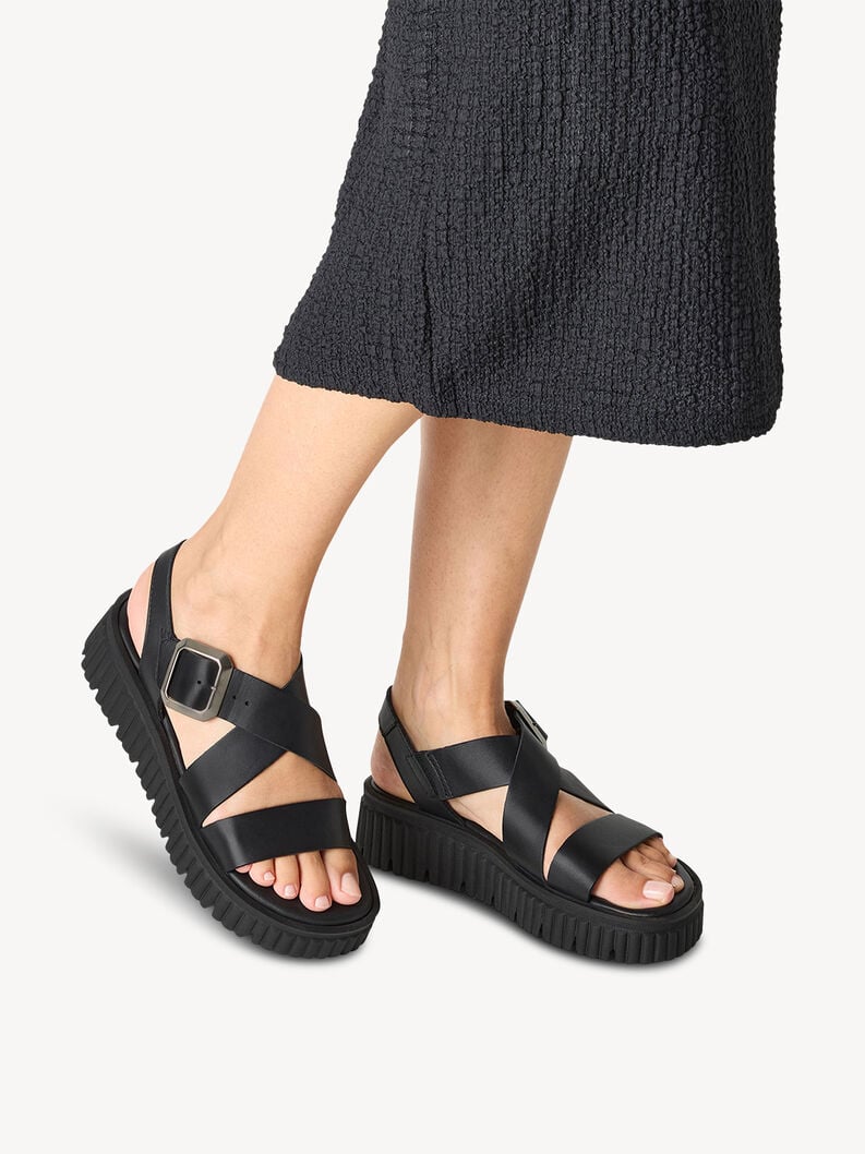 Tamaris Ledersandalette - Schwarz