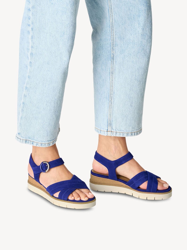 Tamaris Ledersandalette - Blau