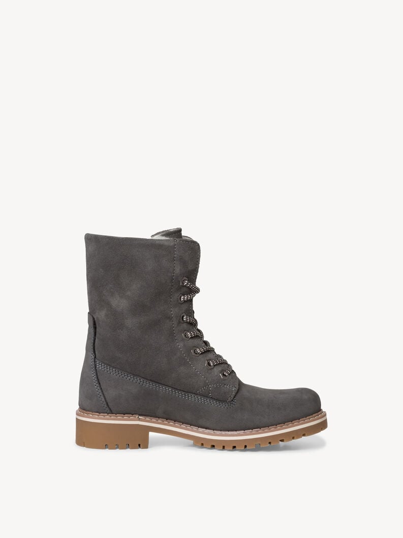 Tamaris Lederstiefelette - Grau Warmfutter