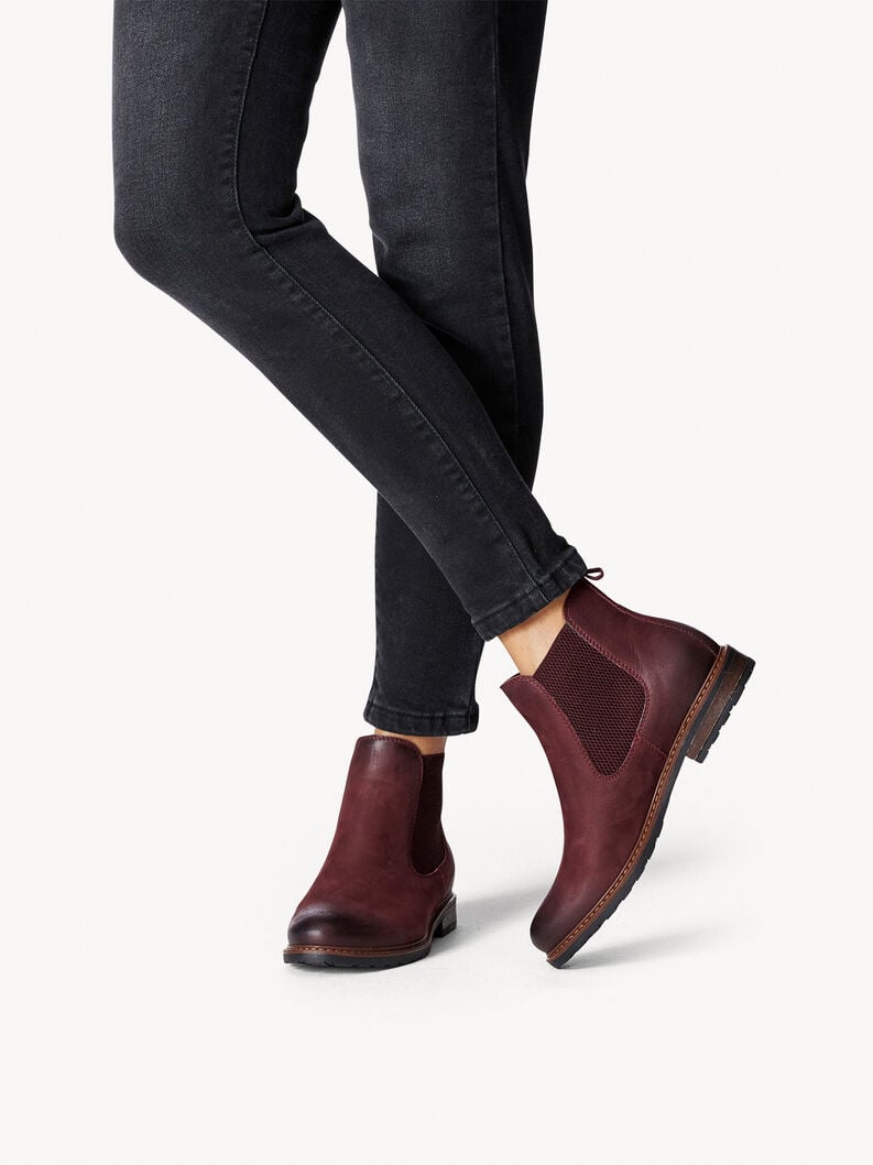 Tamaris Leder Chelsea Boot - Rot