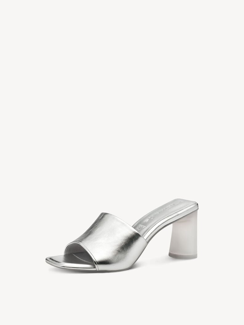 Tamaris Lederpantolette - Silber