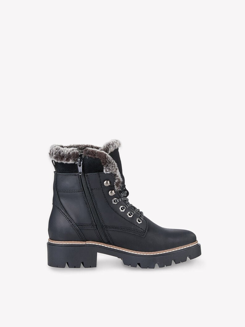 Tamaris Lederstiefelette - Schwarz Warmfutter
