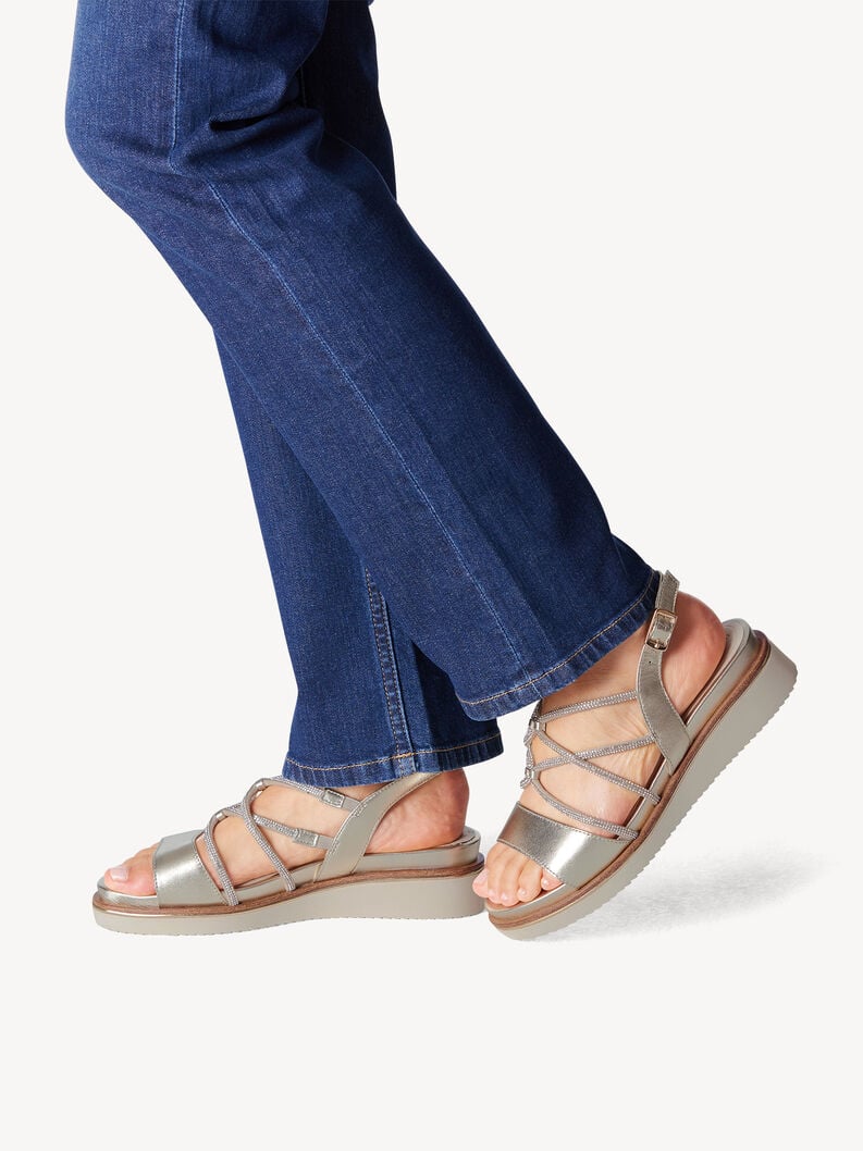 Tamaris Ledersandalette - Gold
