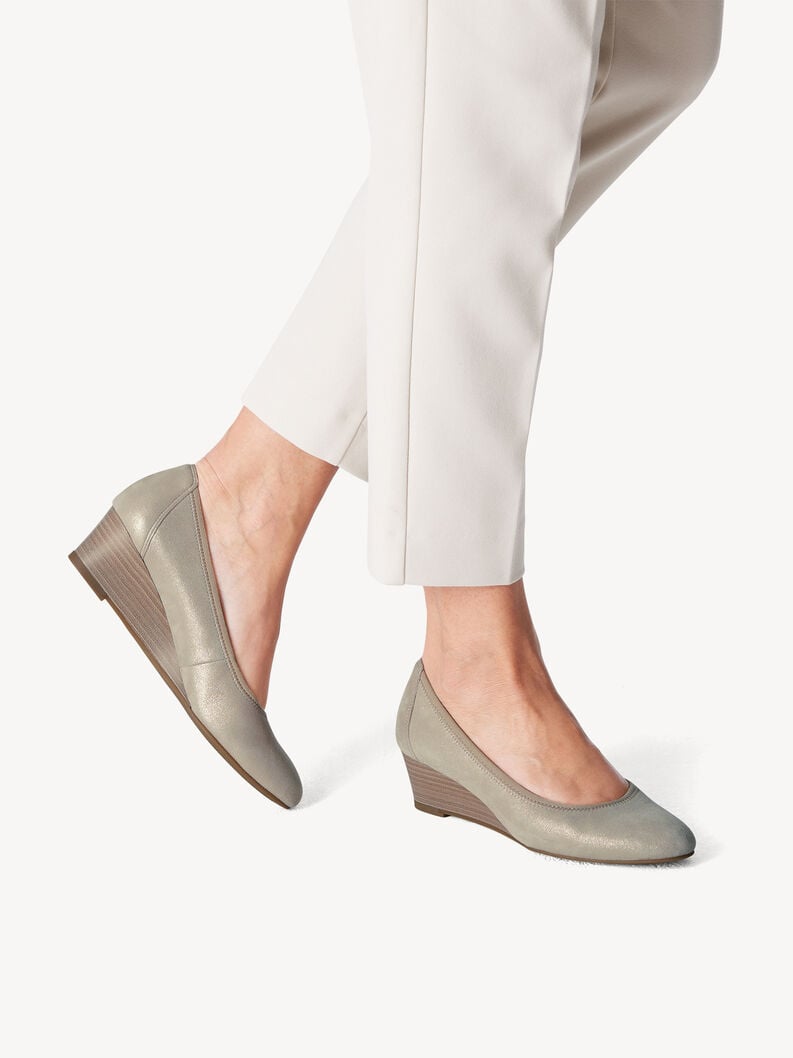Tamaris Lederkeilpumps - Beige