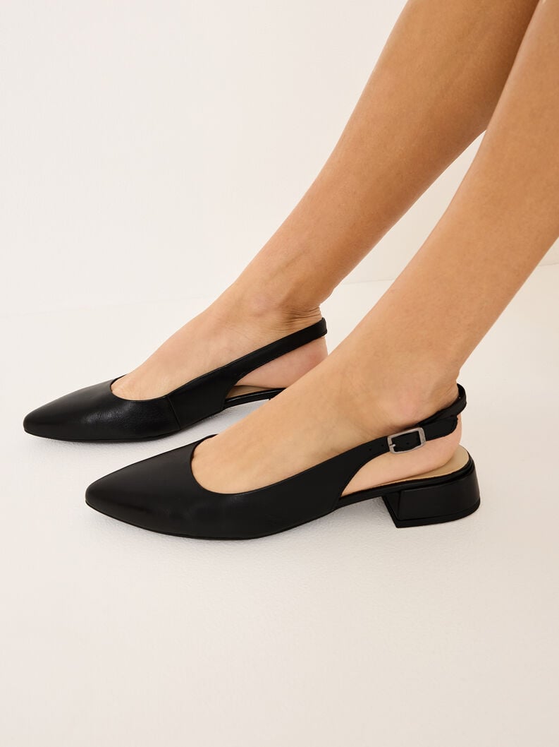 Tamaris Lederslingpumps - Schwarz