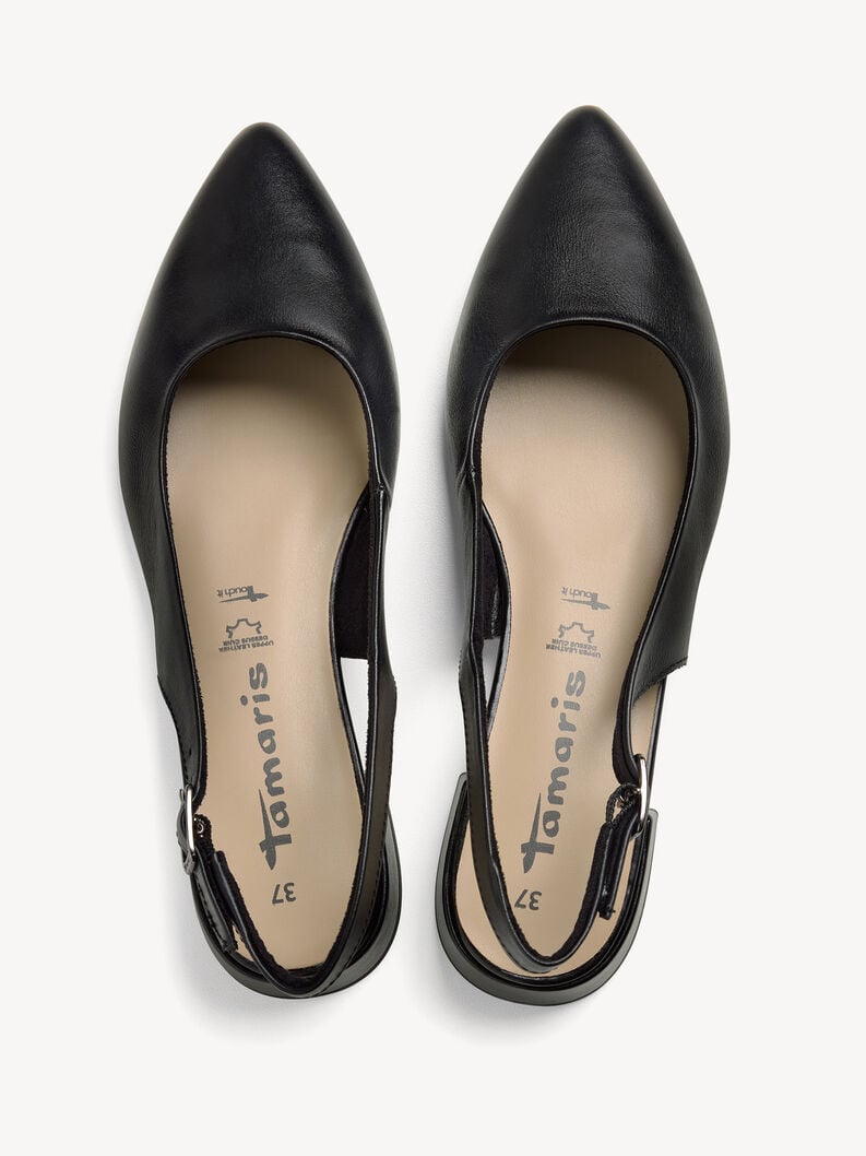 Tamaris Lederslingpumps - Schwarz