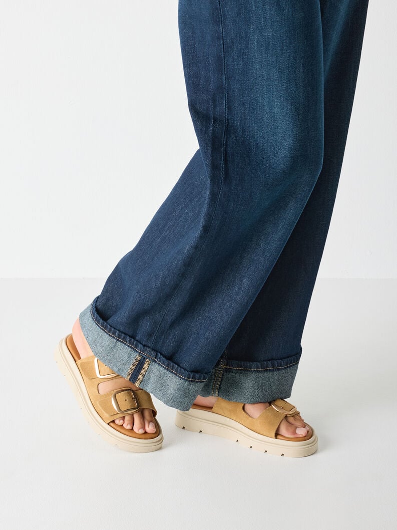 Tamaris Lederpantolette - Beige