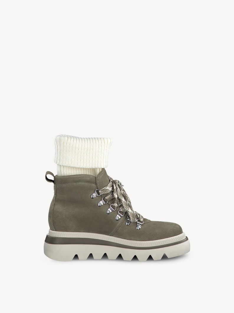 Tamaris Lederstiefelette - Grün Warmfutter