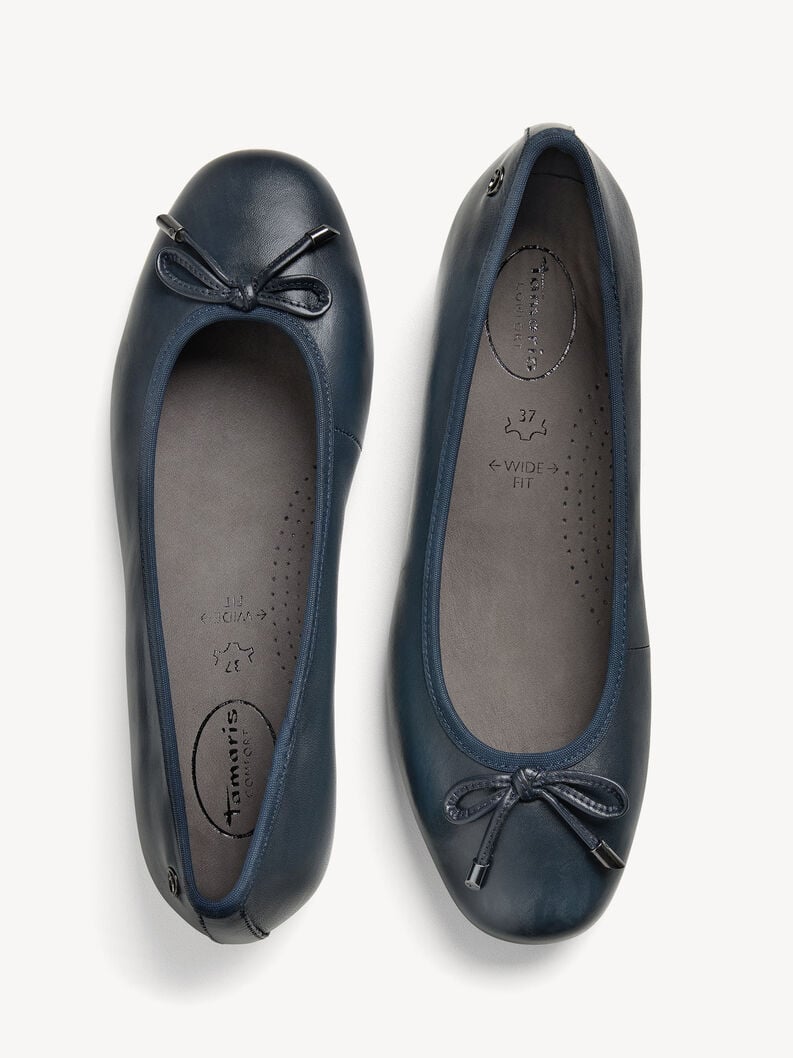 Tamaris Lederballerina - Blau