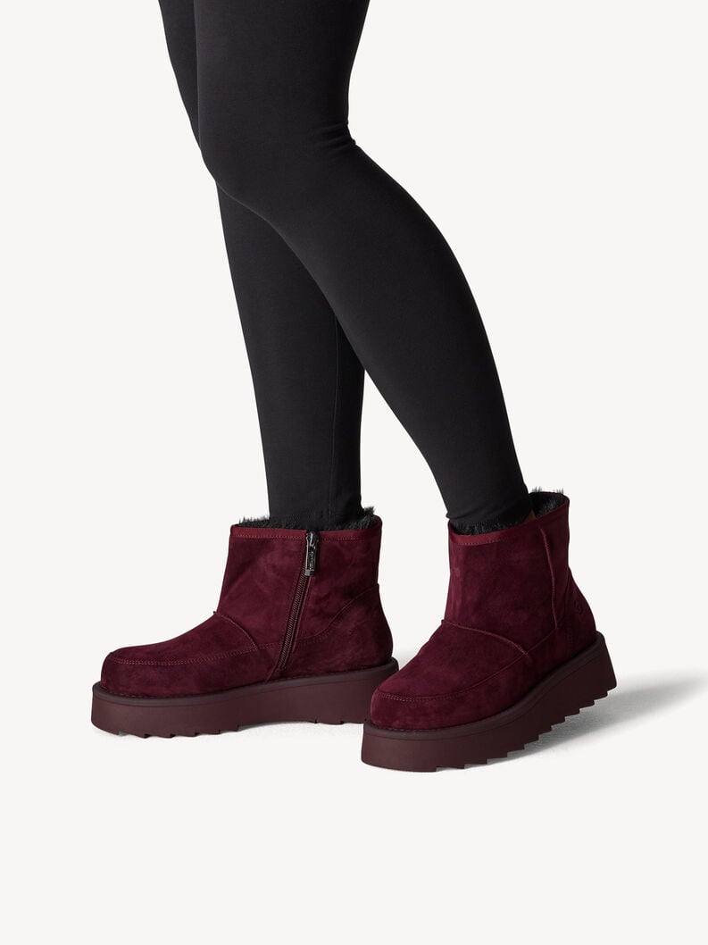 Tamaris Lederstiefelette - Rot Warmfutter