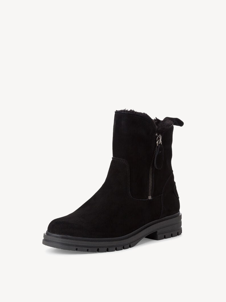Tamaris Lederstiefelette - Schwarz Warmfutter