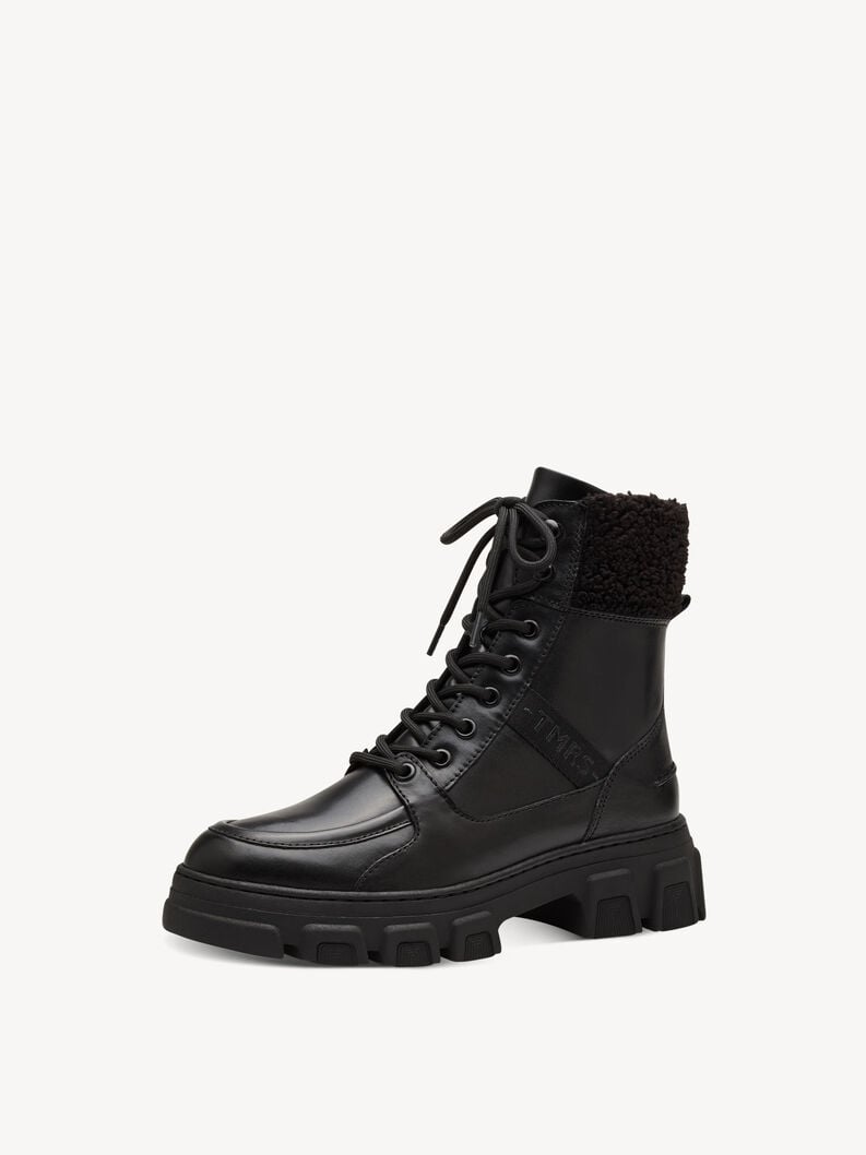 Tamaris Lederstiefelette - Schwarz Warmfutter