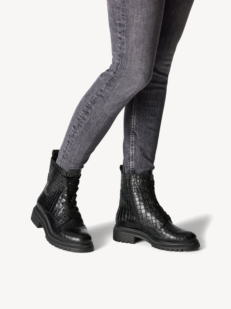 Tamaris Lederstiefelette - Schwarz