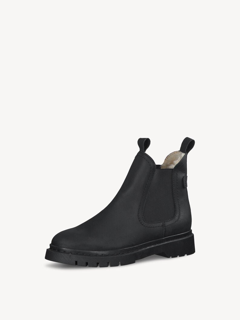 Tamaris Lederstiefelette - Schwarz Warmfutter