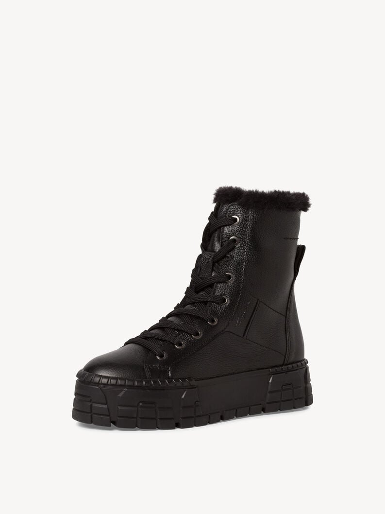 Tamaris Lederstiefelette - Schwarz Warmfutter
