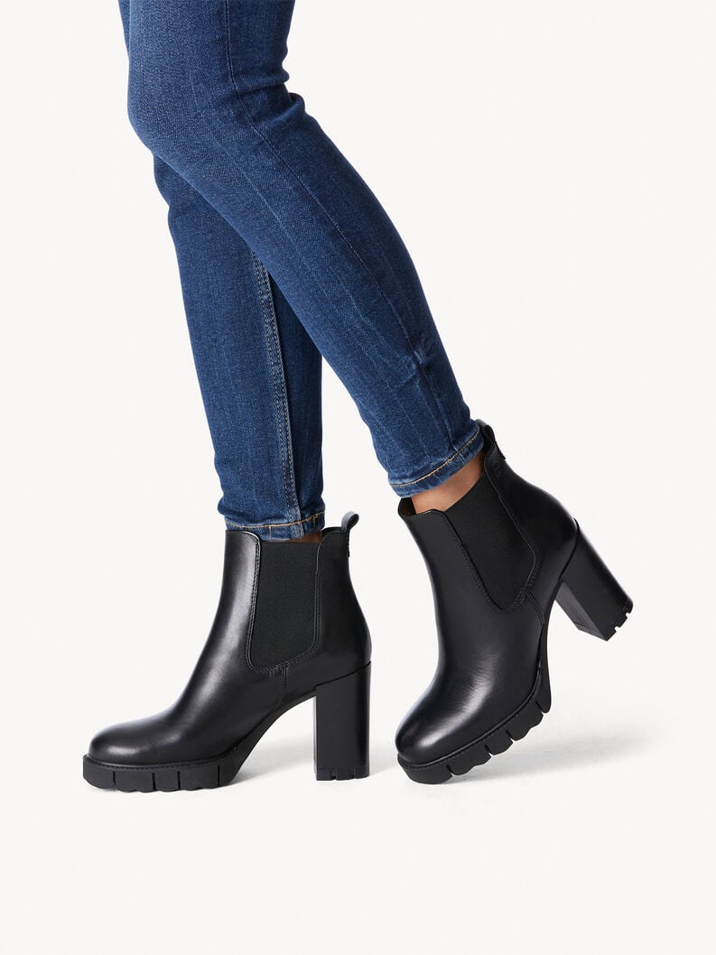 Tamaris Leder Chelsea Boot - Schwarz