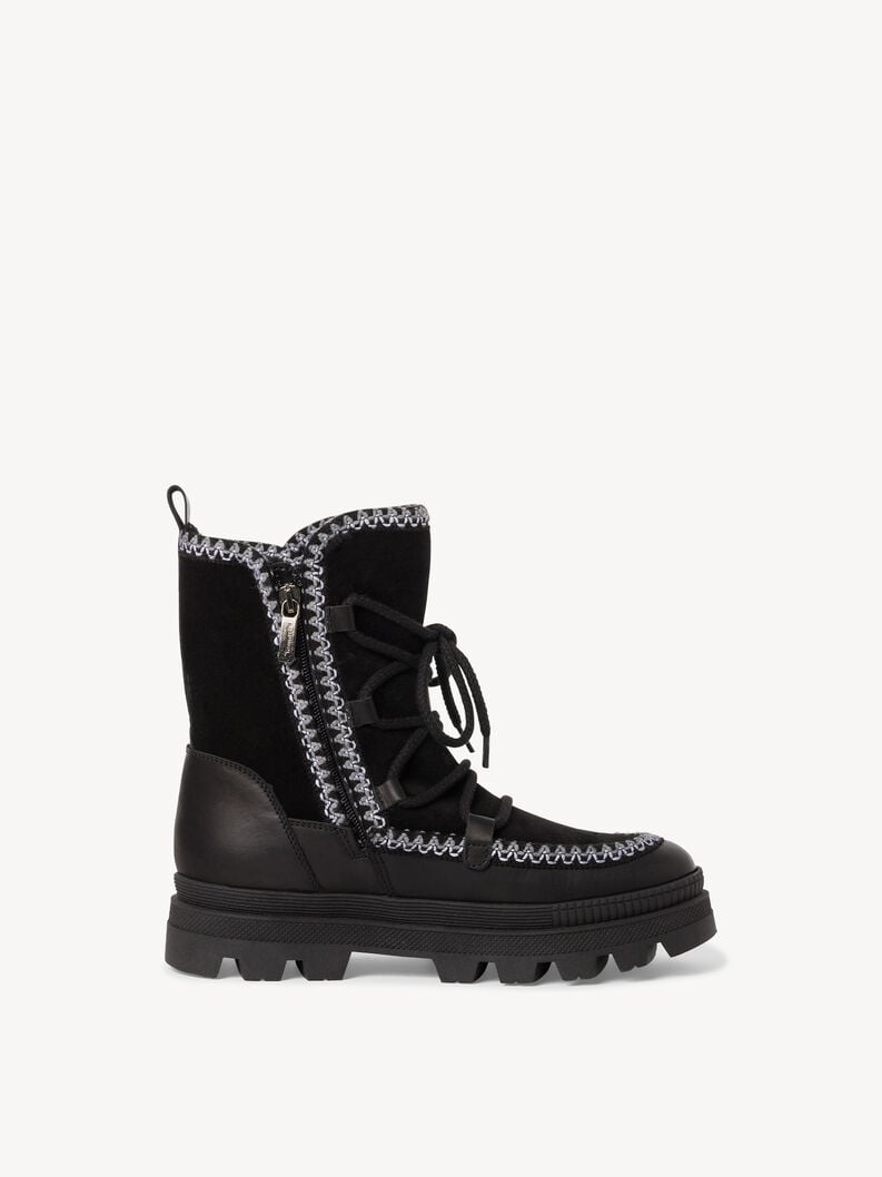 Tamaris Lederstiefelette - Schwarz Warmfutter