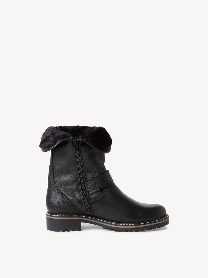 Tamaris Lederstiefelette - Schwarz Warmfutter