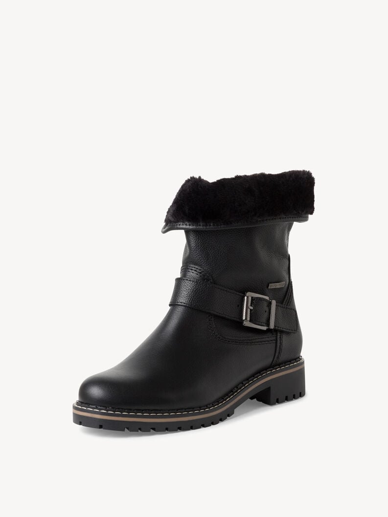 Tamaris Lederstiefelette - Schwarz Warmfutter